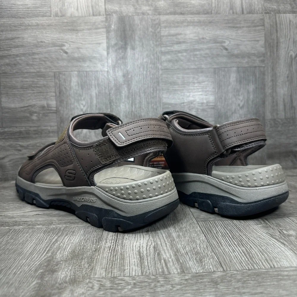 Skechers Tresmen Garo Mens 13 Chocolate Brown Relaxed Fit Luxe Foam Outdoor NEW